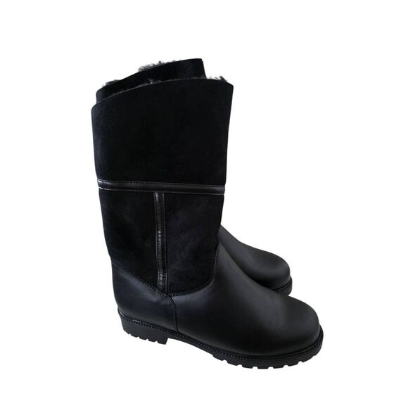 La Canadienne Heritage Women Size 8 Harlan Asymmetrical Boot in Black Shearling - Picture 3 of 8
